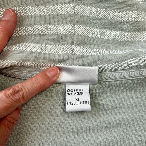 NEW Casual Striped Zip-Up Hoodie, XL, 3/4 Length Sleeves with Rollup Option - Picture 10 of 11